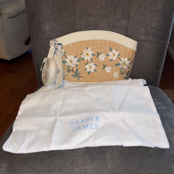 NWT Draper James Emma White Willow Embroidered Crossbody Handbag - Picture 7 of 8